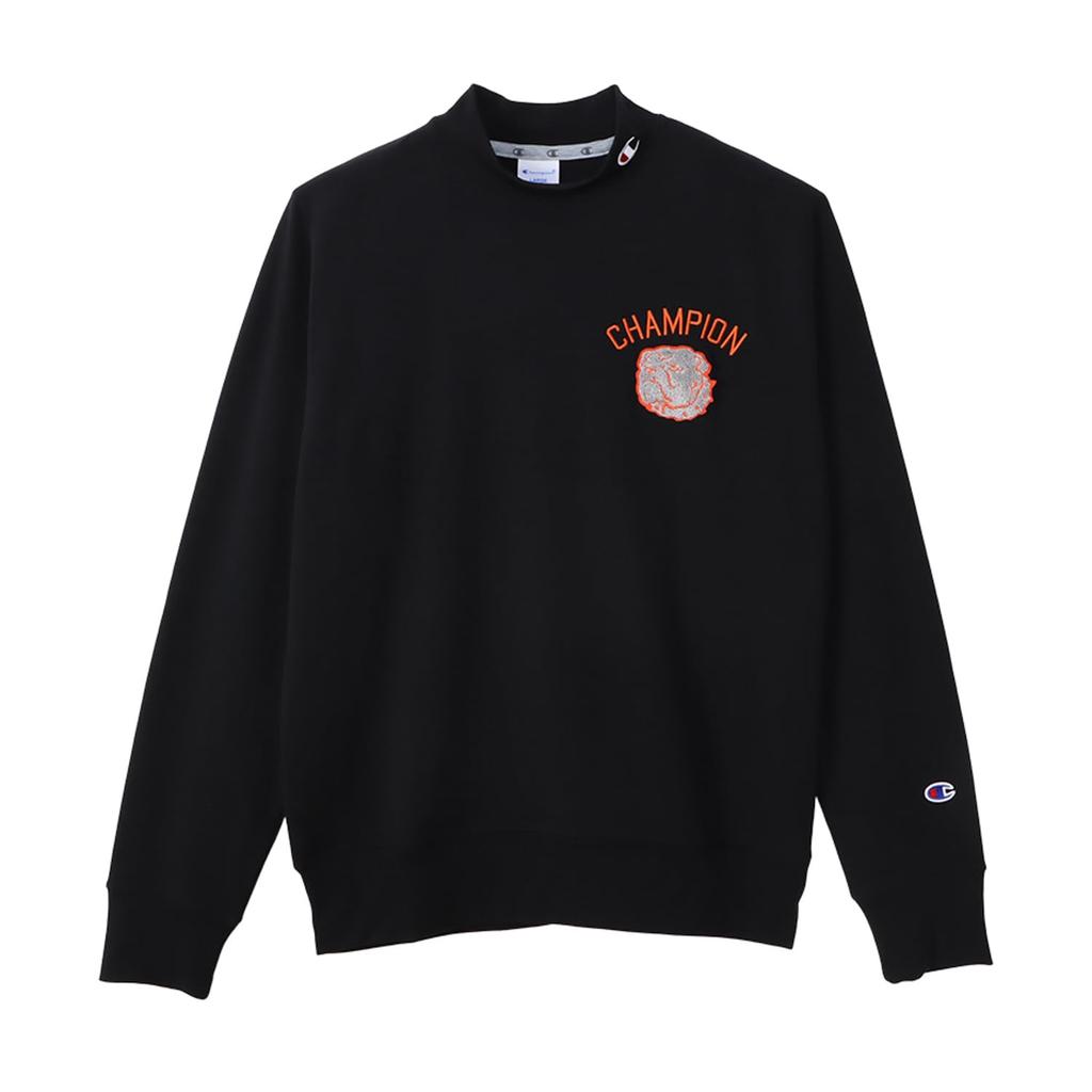 Long Antibacterial and Odor UV Graphic Logo TECH TERRY Crew Neck Black [Champion] Sweatshirt, Sleeve, Resistant, Stretch, Protection, Print, WEAVE(R)