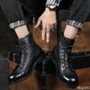 Fashion Men Shoes Winter Boots Retro Ankle Boots PU Lace-Up Casual Boots High-top Men's Shoes Wear-resistant Zapatos Hombre Botas Hombre