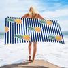 Summer Tropical Ocean Wave Beach Towel Starfish Seashell Print Polyester Bath Towel Quick Dry Sand Free for Swim Pool Travel