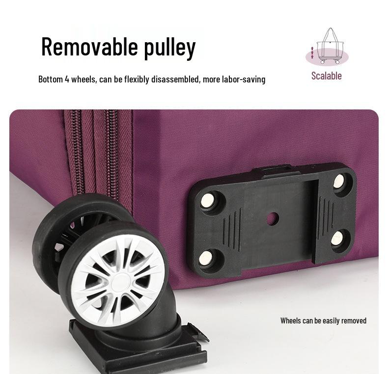 XL Expandable Rolling Travel Bag with Quick Release Wheels for College Students