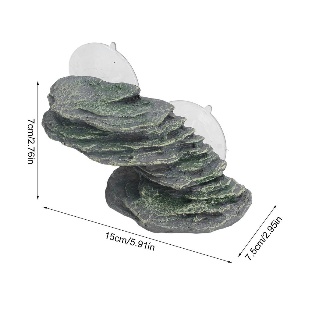 Resin Tortoise Climbing  Reptile Basking Rock Lifelike Corrosion Resistant Decorative Aquarium Ornament for Fish