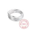 100% 925 Sterlingsilber Schmuck Vintage Ethnisch 9 Kreise Silberringe für Damen Herren Größe 6 7 8 9 10 Mode Anel De Prata Bijoux