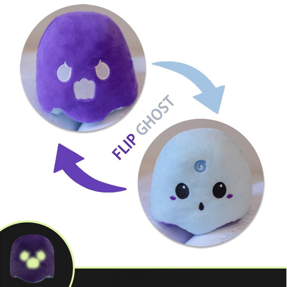 Reversible Night Light Ghost Plush Toy Funny Face-changing Demon With Flip Design Halloween Gift