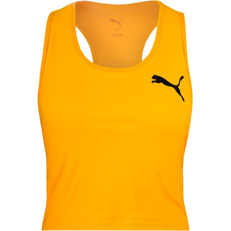 

PUMA Women s Classic Logo Cropped Racerback Tank Top Vibrant Orange 527984-38 XS