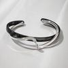 Braccialetti di conchiglie bianche Braccialetti di metallo piegati a bordo Braccialetti da mano da donna Braccialetti di apertura geometrici a forma di C Gioielli Regali