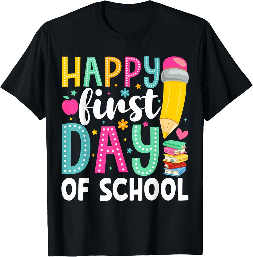 Happy First Day of School Pencil Teacher Back to School unisex T-Shirt