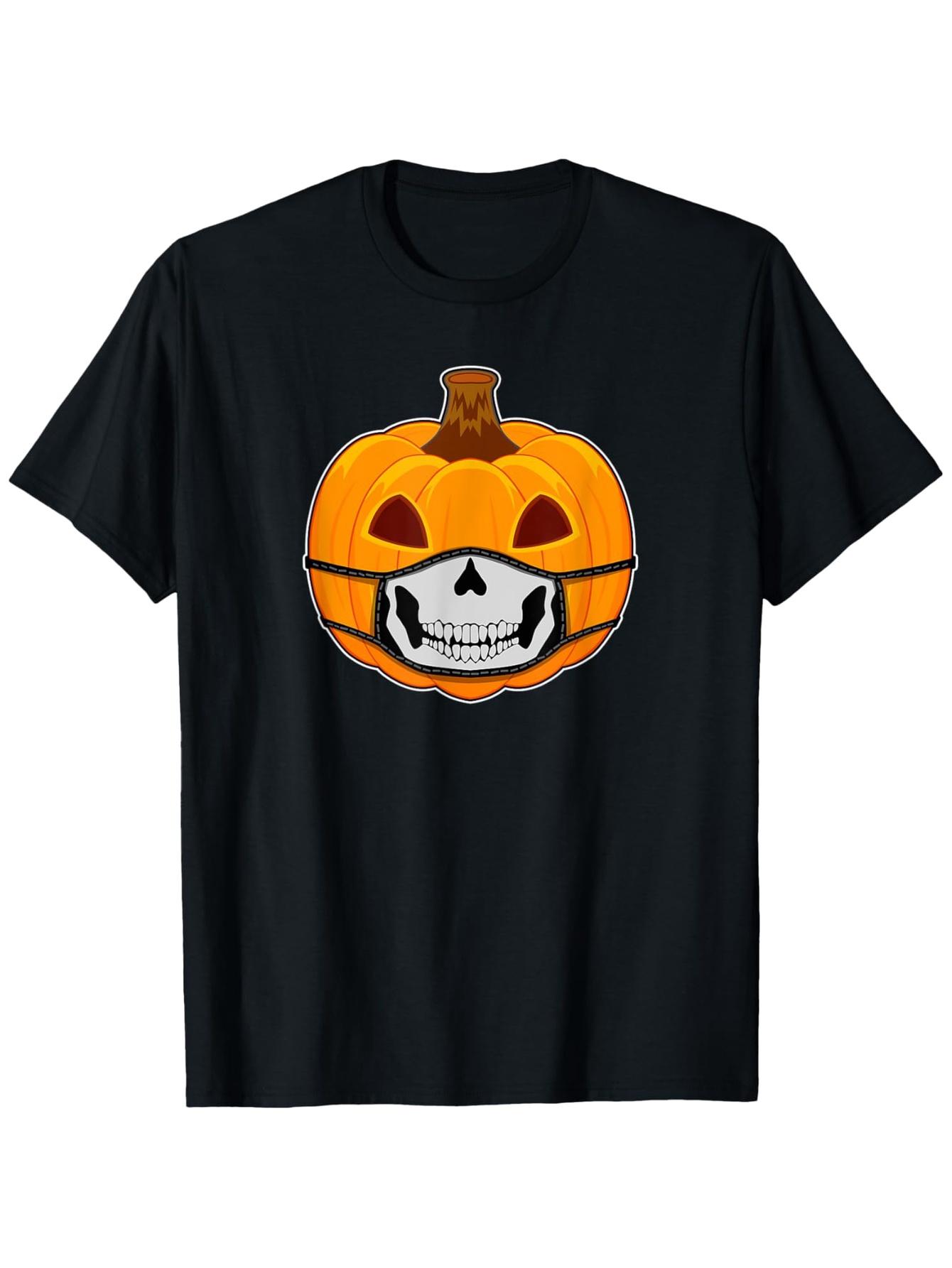 

MenS Funny Halloween TShirt Pumpkin Skull Graphic Tee Loose Fit Casual Shirt for Costume Parties Casual Attire 4XL