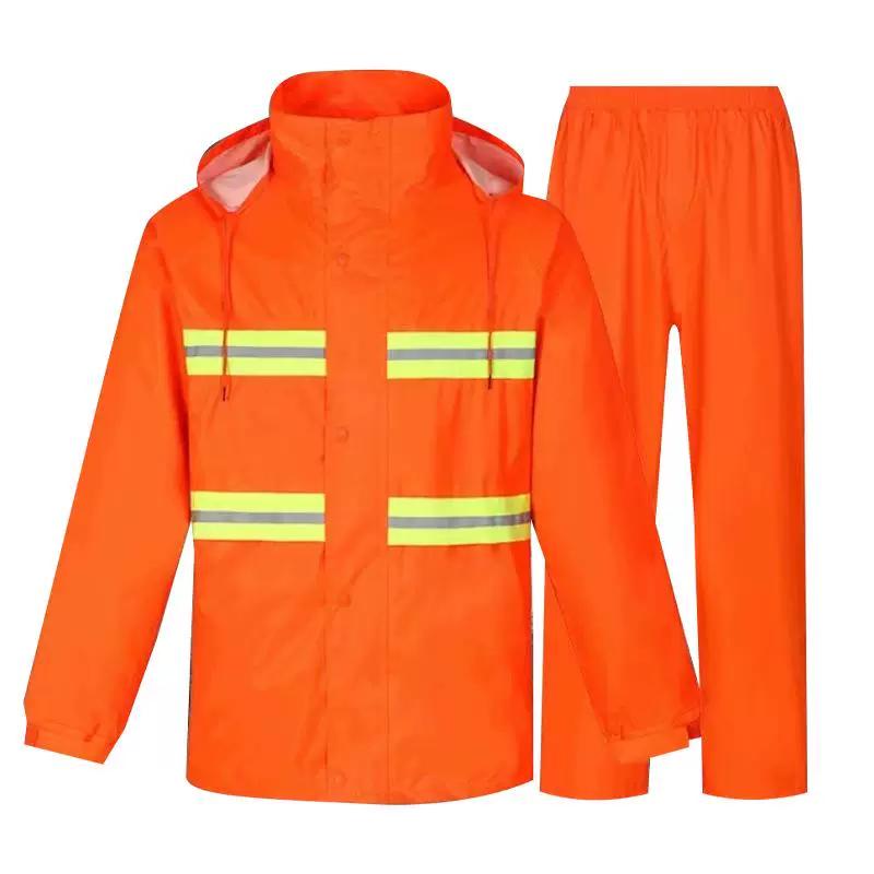 Reflective Raincoat Workwear for Sanitation Workers, Road Administration Raincoat Set, Cleaning Worker Clothing, Two-Piece Outdoor Adult Labor