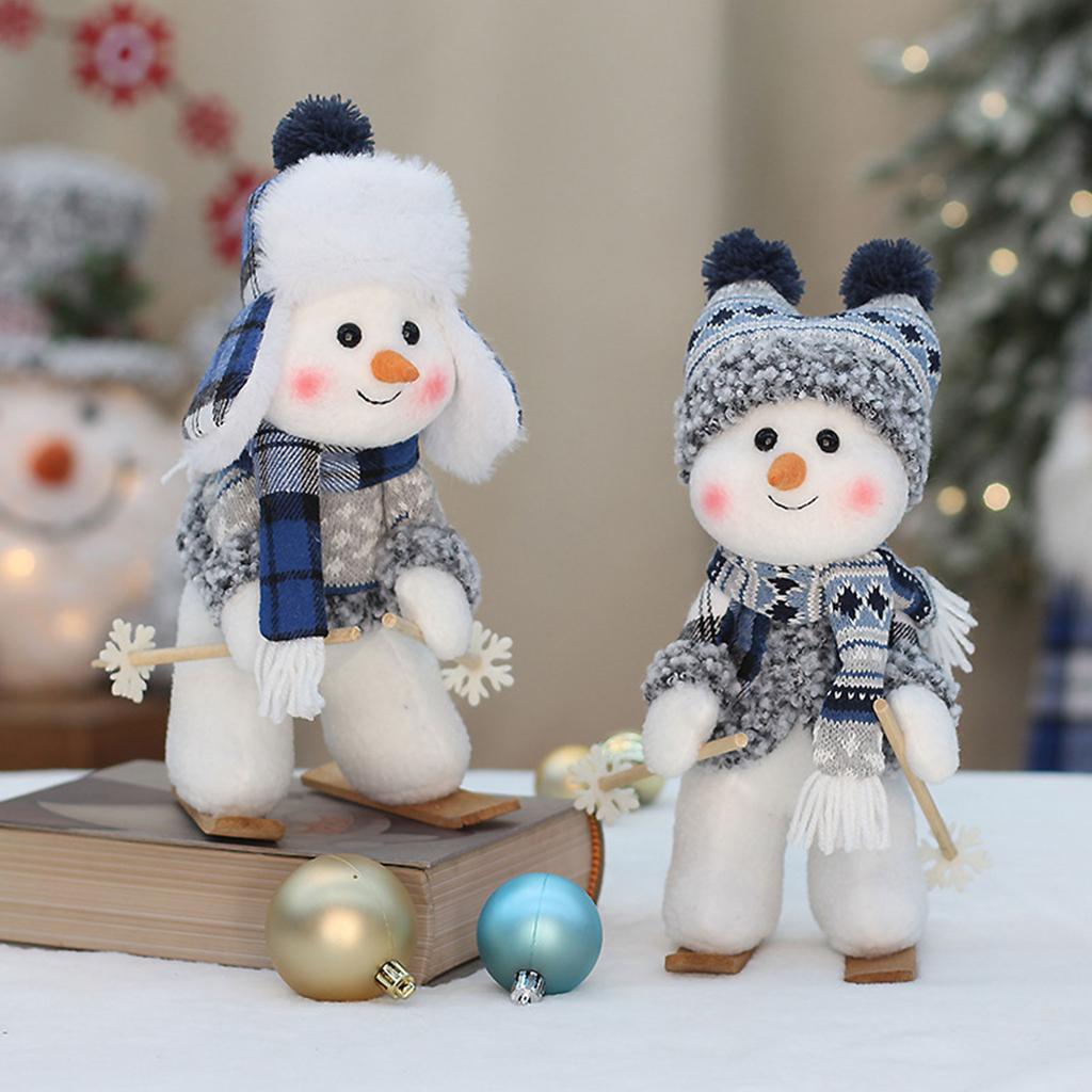 2024 New Christmas Decorations Blue Series Snowman Christmas Doll Gift Craft Home Decor 2024 Happy New Year
