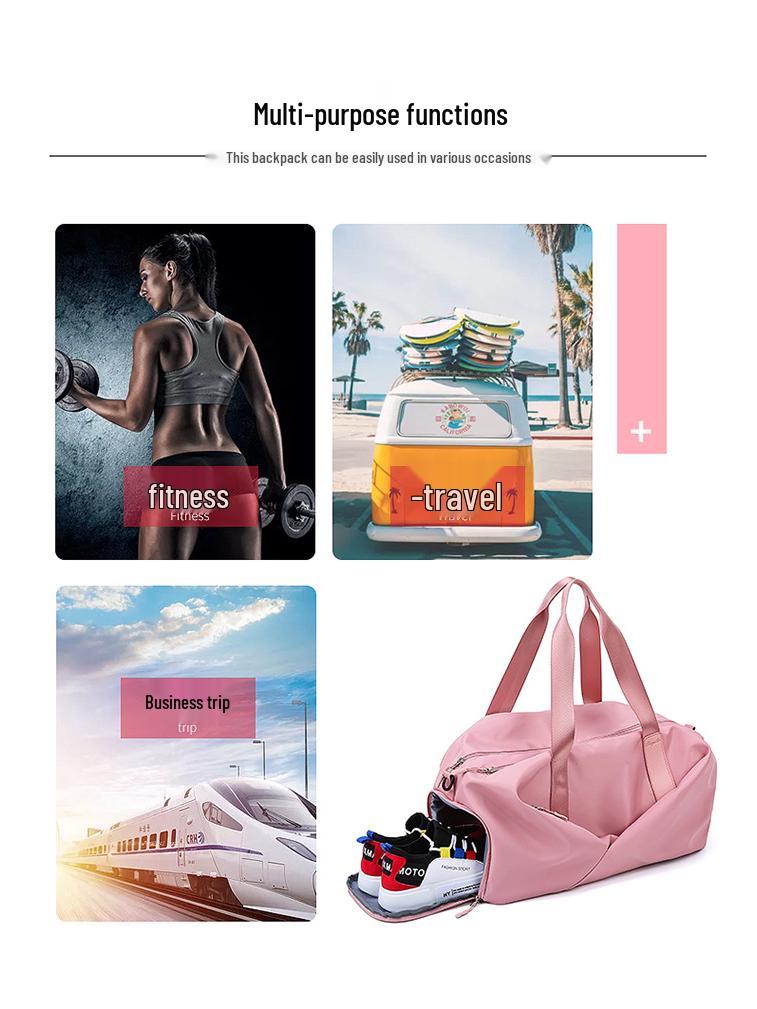 Waterproof Gym Bag for Men & Women - Large Capacity with Wet & Dry Separation, Travel Handbag with Printed Logo