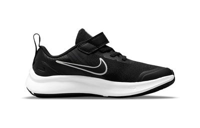 Star Runner 3 Comfortable Wear Resistant, Non Slip And Breathable Low Top Kids' Running Shoes Black White DA2777-003