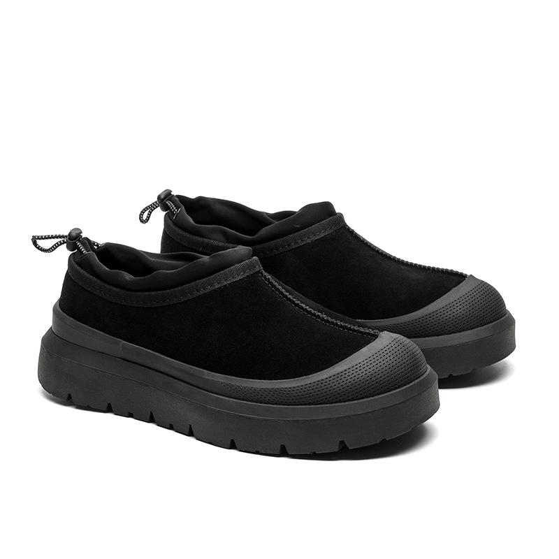 

3618-U Unisex Low-Top Snow Boots: Thick Sole, Genuine Leather, Winter Warmth 39-Male чёрный