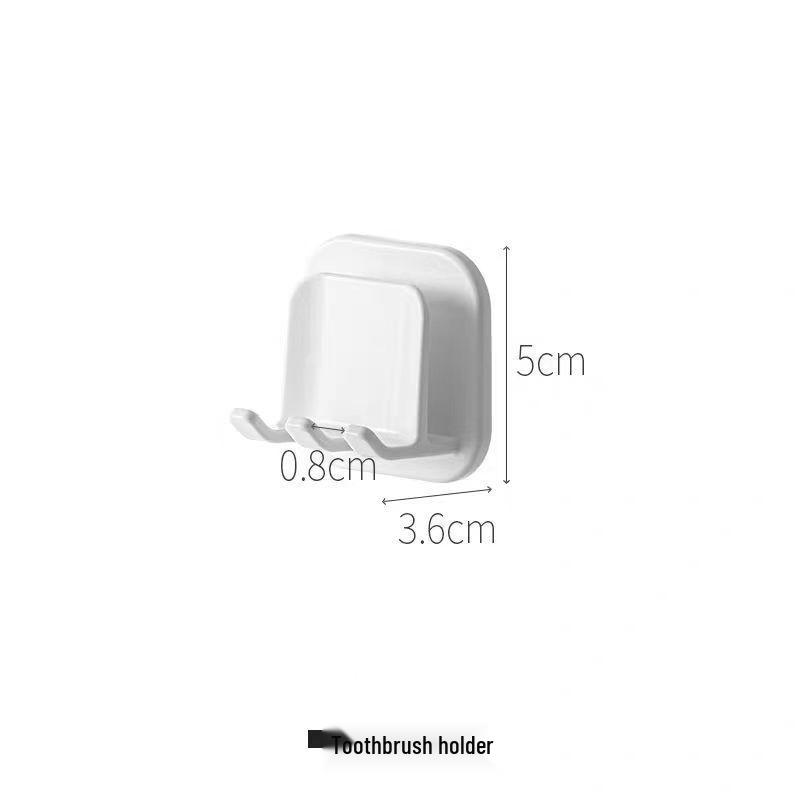 Wall-Mounted Toothbrush and Cup Holder - Portable, Punch-Free, for Electric Toothbrushes and Mouthwash Cups.