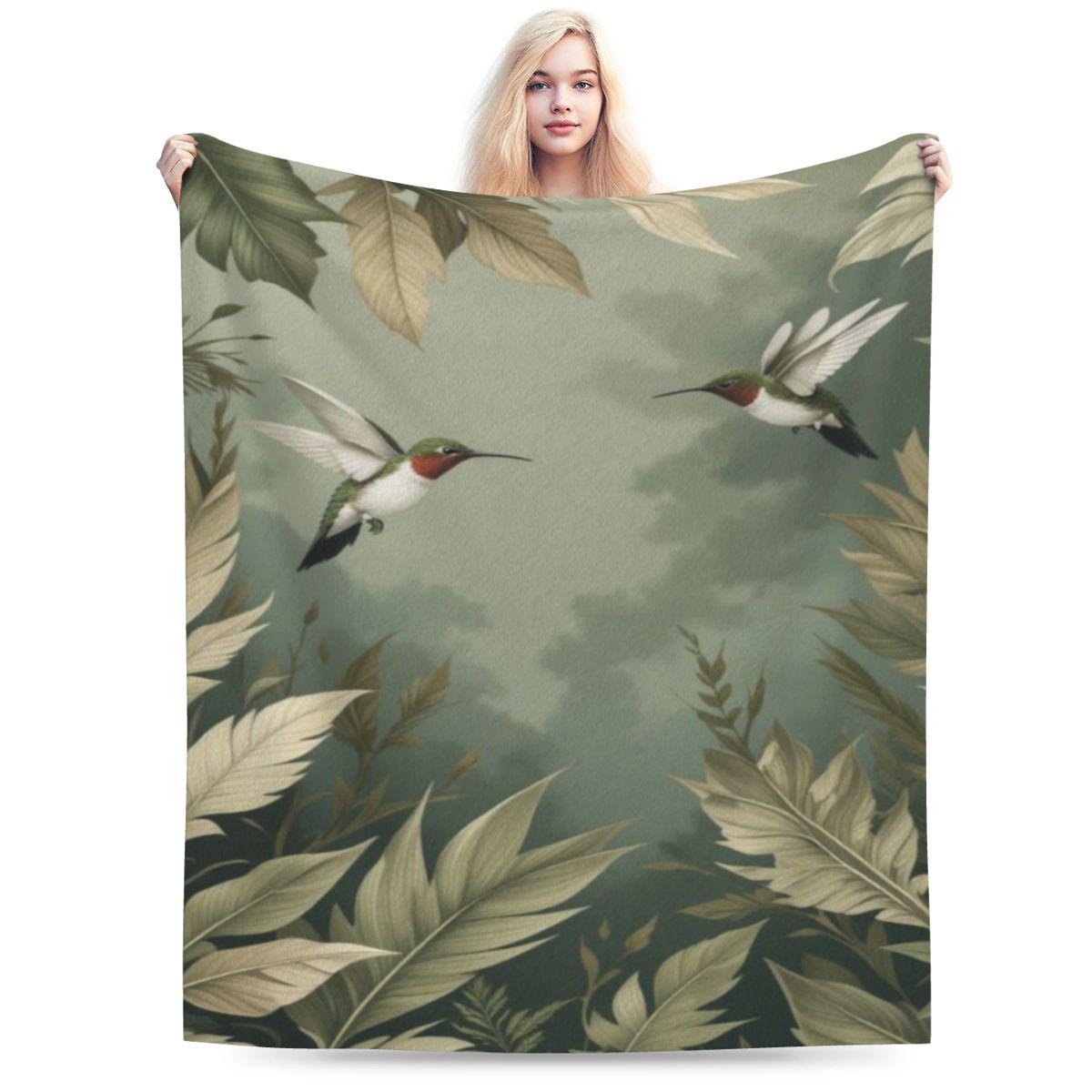 Cute Hummingbirds Personalized Warm Party An UltraSoft Micro Fleece Blanket 75x100cm 30x40in