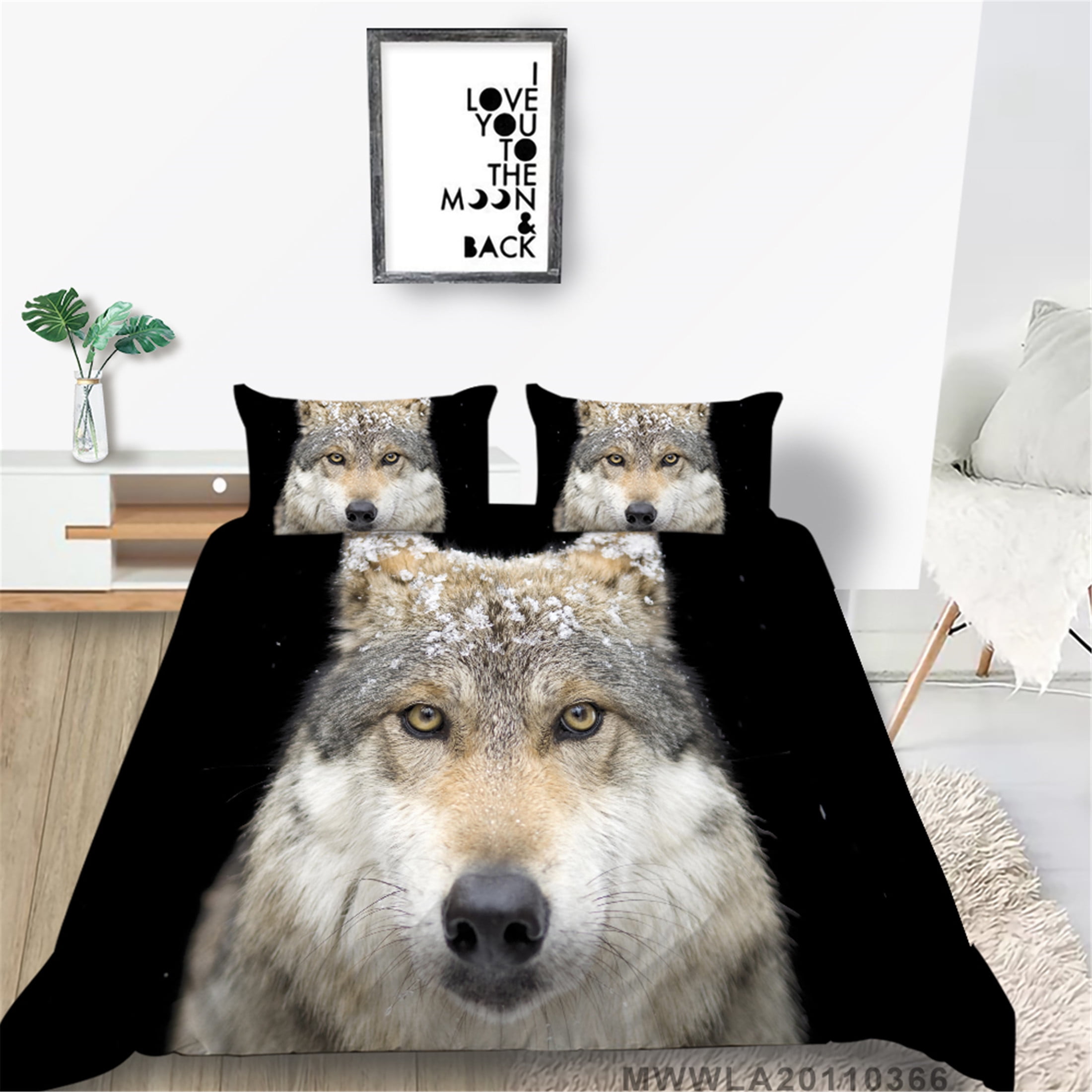

Comforter Home Textiles Wolf Printed Set Vintage Bedding Setqueen Size Warm Soft Breathable Comforter (quilt)-EU Single(135*200cm)3pcs