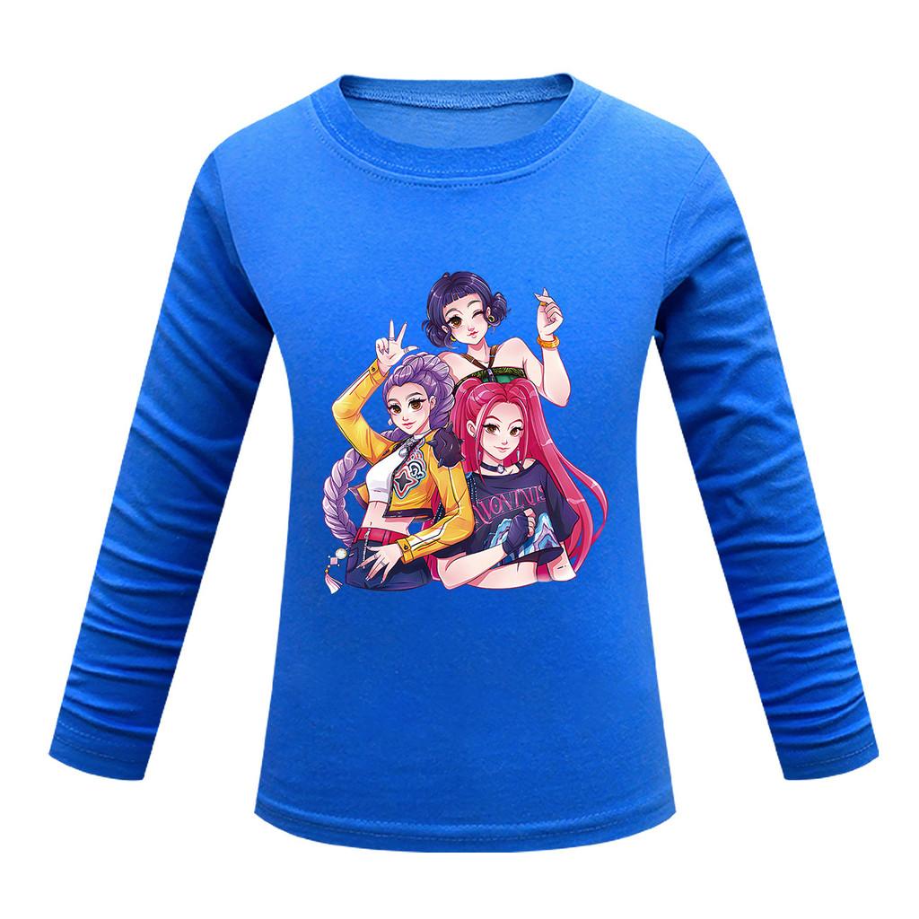 Dětské Dívčí Anime Kreslené K-POP Rumi Zoey Mira Potištěné Ležérní Tričko s Dlouhým Rukávem Top