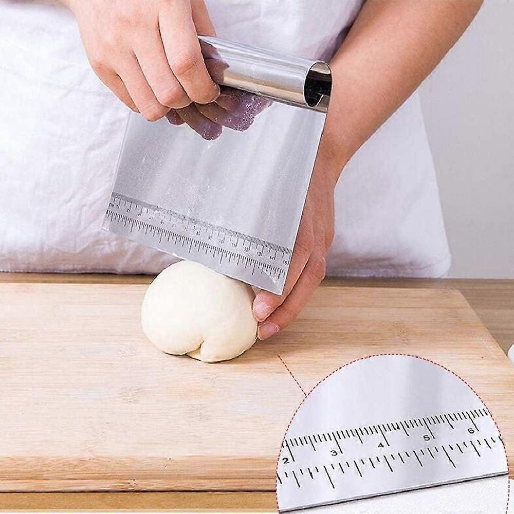 2 PCS Dough Cutter Stainless Steel Pastry Scraper Kitchen Utensil Pastry Horn