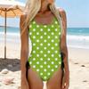 Swimsuit Women Polka Dot Print Bathing Suit Adjustable Side Ties Soft Removable Padded Swimwear Beachwear