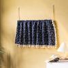 Japanese Dark Blue Retro Homestay Decorative Door Curtain Cotton And Linen Fabric Short Curtain Small Curtain Fringed Bookcase Blocking Partition