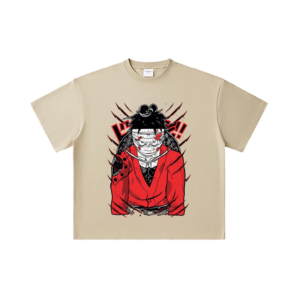260 GSM Double Yarn 32 Count 100% Cotton One Piece V26 Luffy Wano Print Unisex Heavy Cotton T Shirt