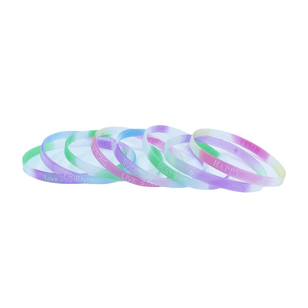 5mm Silicone Sports Bracelet: Candy Color & Letter Design Fashion Wristband