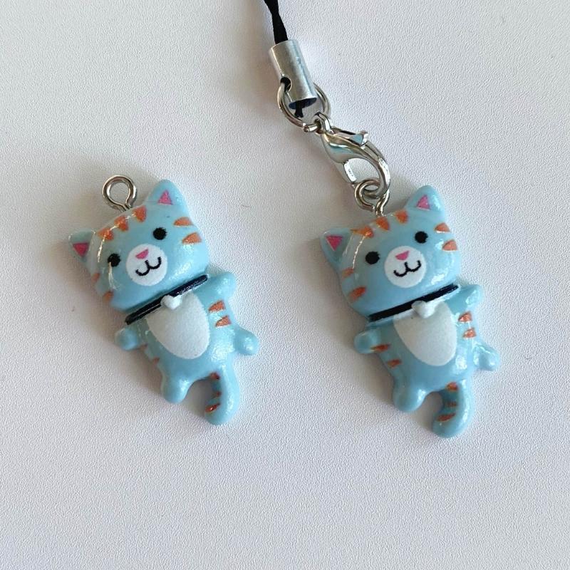 Cute Cat Pendant Phone Chain Strap Lanyard Kitten Keychain Backpack Ornaments