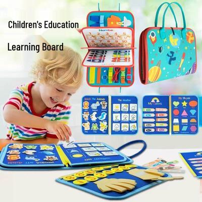 Montessori Baby Früherziehung Beschäftigungsbrett: Reißfestes Filzbuch zum Lernen zu Hause, für Anzieh- und Schnürfähigkeiten.