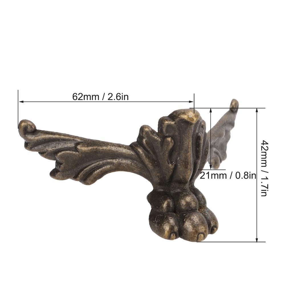 4PCS Four Sides Fixed Jewelry Box Legs Vintage Wood Case Legs Angle Code Wooden Box Feet Cabinets
