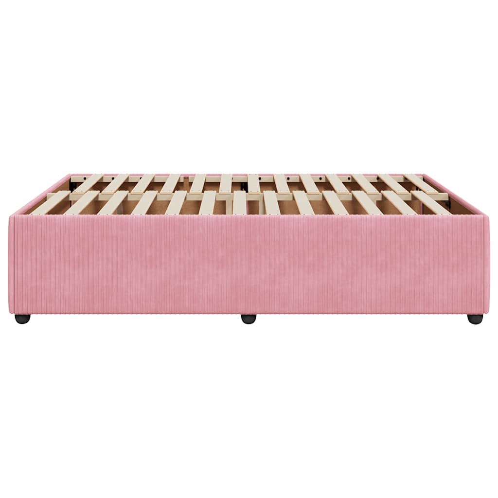Pink Bed Frame 140 x 200 cm Velvet