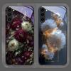 Elegant Floral Vintage Flower Pattern Tempered Glass Phone Case for Samsung Galaxy S25 Ultra S24 S23 Plus S22+ S21 S20 FE Cover