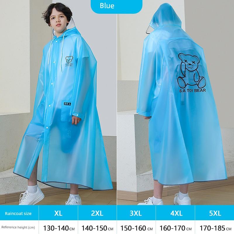 Children's Raincoat for Boys and Girls, Kindergarten School Rainwear, Transparent Cute Poncho-Style Raincoat for Toddlers and Students