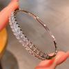 Real Zirconia Bracelet Luxurious Full Set with Charm Willow Leaf Bracelet Exquisite Creative Bracelet