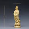 Kannon Wood Carving Feng Shui Buddha Statue Boxwood Wood Carving Kannon Wood Carving Height 12cm