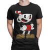Cuphead T Shirt for Men Pure Cotton Vintage TShirts Crew Neck  Tee Shirt Short Sleeve Clothes 4XL 5XL