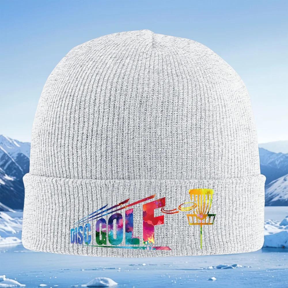 Disc Golf Basket Disc Colorful Design Unisex Women Unisex Knitted Hat Beanie Pullover Cap Winter Thermal Warm Christmas Outdoor Cyc
