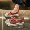 Full of Diamonds New Single Shoes Bow Accessories Large Size Casual Shoes Simple Fashion Sports Shoes