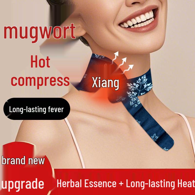 Mugwort Neck & Shoulder Hot Compress: Long-Lasting Heat Pad for Soreness Relief.