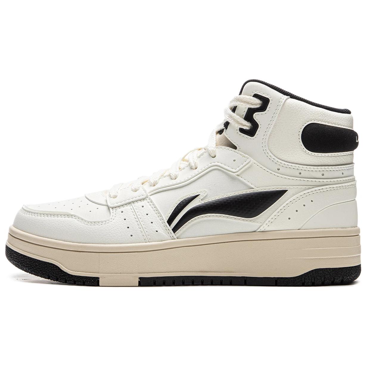 

New LiNing Tianji SOFT HI Anti Slip Wear Resistant Mid Top Skateboard Shoes Women s White Black AGCU334-3 39