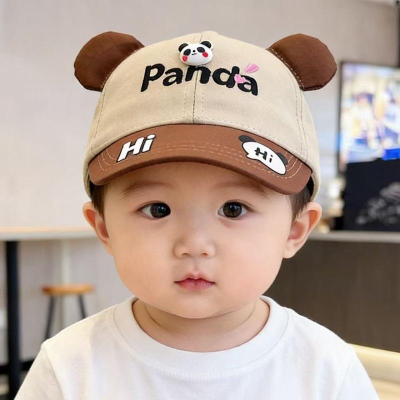 Trendy Cartoon Panda Baby Baseball Cap: Cute, Colorful Sunshade for Boys and Girls