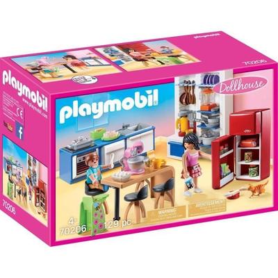 Playmobil 70206 Family Kitchen, Dollhouse The Traditional House, 129 Pieces, from 4 Years