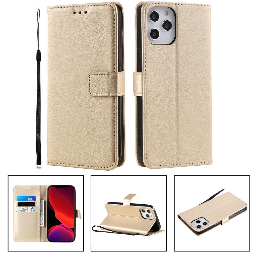 Etui z owczej skóry z litej skóry z klapką na karty z podstawką dla iPhone 15 14 Plus 13 12 11 Pro Max XSMax dla Samsung S23 S22 S21 S20 Ultra Plus Note20Ultra A14