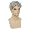 Short Silver Grey Synthetic Wigs Heat Resistant Fiber Hair Wig For Men Daily Halloween
