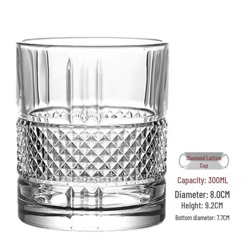 Diamond Grid Whiskey Glasses