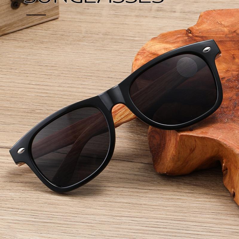 Fashionable Bamboo Wood Sunglasses Men Women Classic Square Vintage Driving Sun Glasses Night Vision Fishing Eyewear