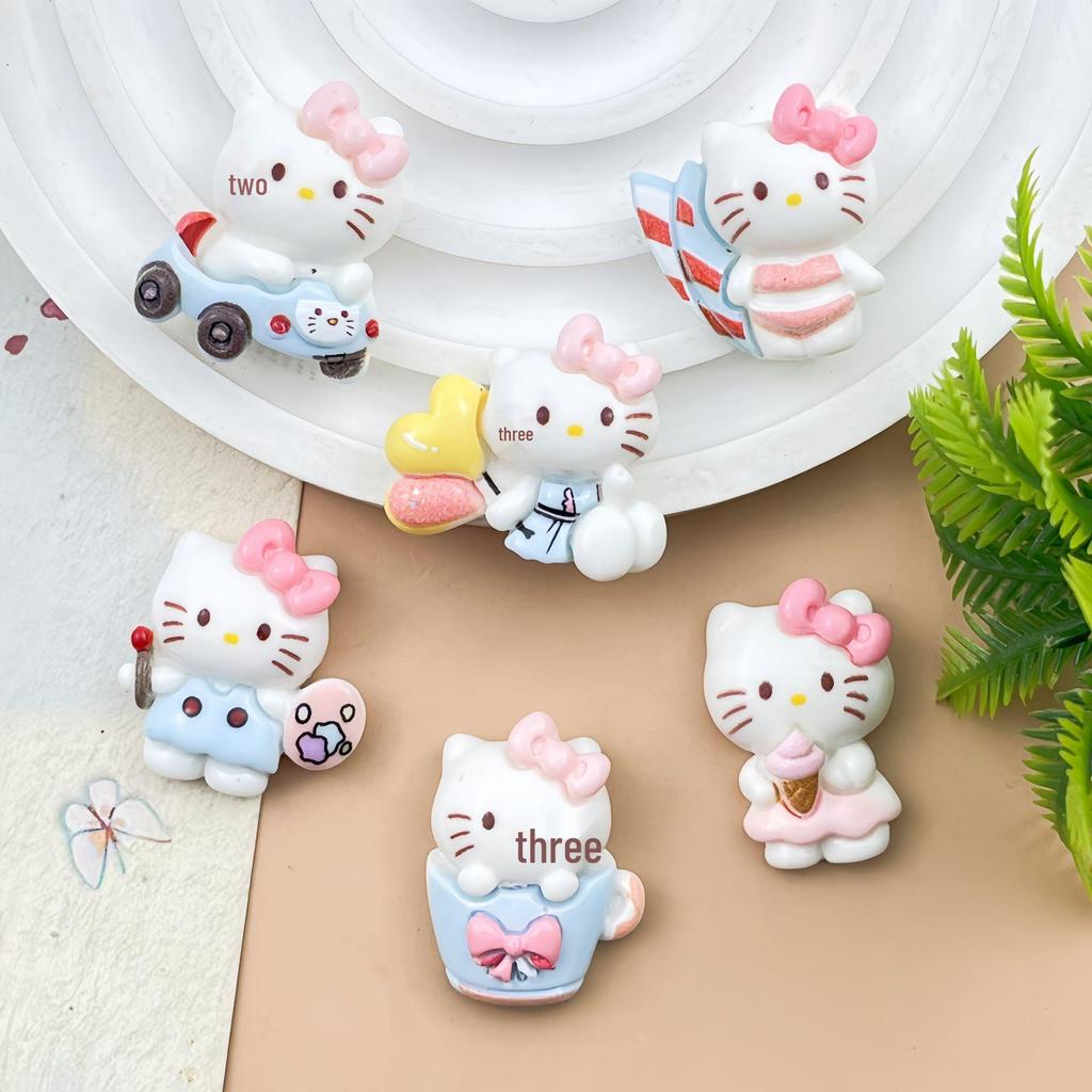 Playful Cartoon Cat Resin DIY Accessories: Glue, Phone Case, Hair Clip, Magnet, Water Cup Sticker