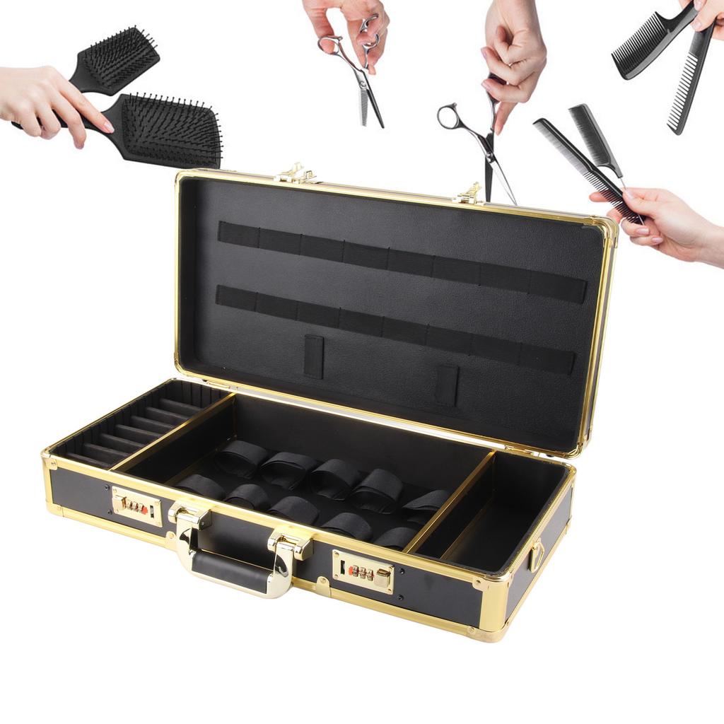 Portable Hairdressing Tool Storage Box Comb Hair Clipper Scissors Organizer Password Case