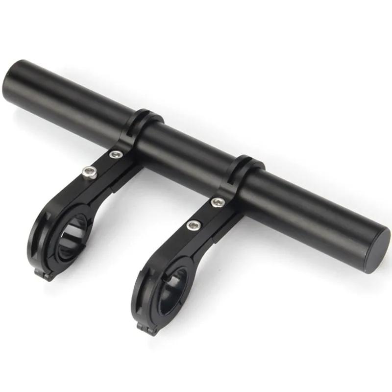 Black 20CM Aluminum Alloy Bicycle Handlebar Extender Bike Front Light Bracket Lamp Flashlight Bracket Accessories