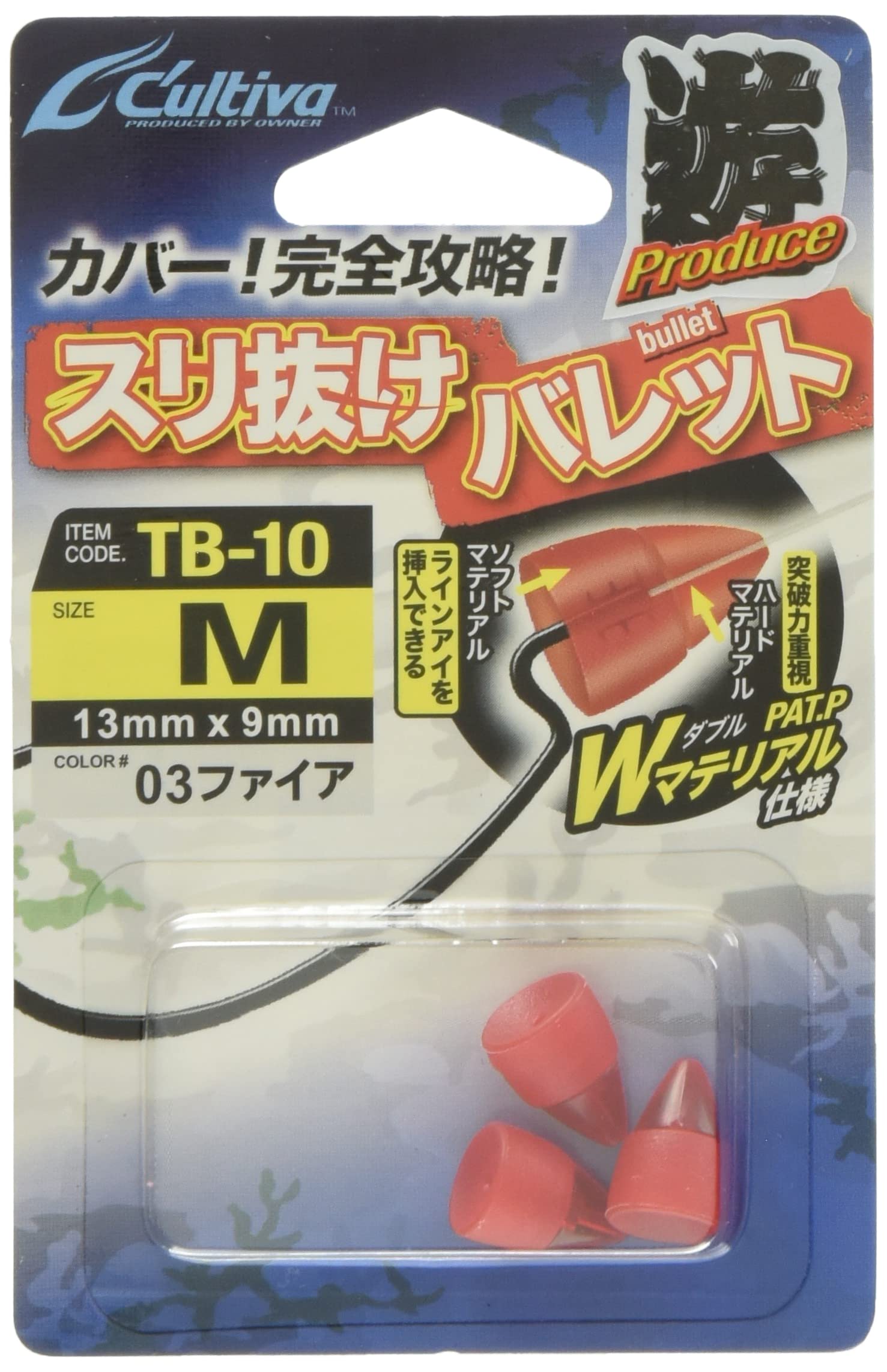 

OWNER Metal Jig Bullet M Fire TB-10 Slip-through No.81150