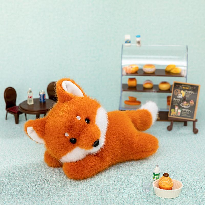 Cute Lying Animal Plush Toy Soft Kawaii Fox Stuffed Doll Fun Anime Capibara Plushie Throw Pillow Christmas Gifts for Kids Girls