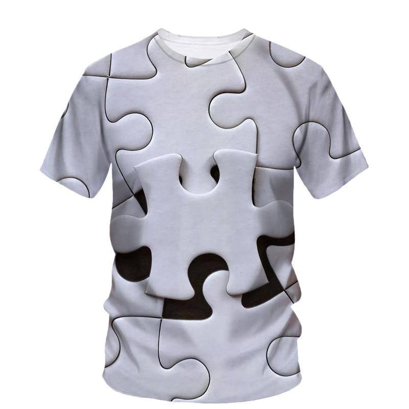 

Футболки Trend Fun Splicing Games с графическим принтом для унисекс, летние, повседневные, модные, индивидуальные, с принтом в стиле Харадзюку, с круглым вырезом, большие футболки 3XL